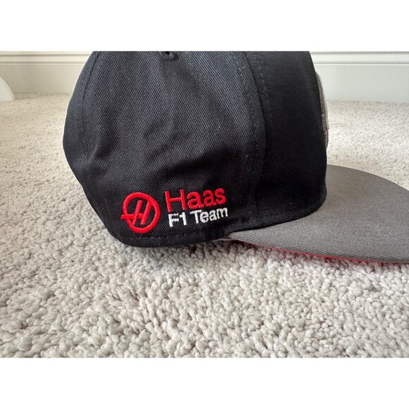 Haas F1 Team Snapback Hat Black & Gray Adjustable Logo Cap - Picture 3 of 11